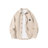 [Вельветовая рубашка] Хаки (Минималистский стиль, логотип льва на груди)