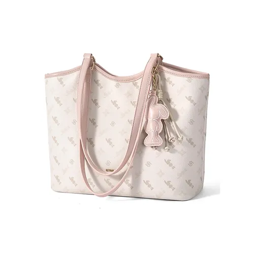 ST SAT PVC PU (полиуретан) Одно плечо Сумка Тоут Ноутбук Сумка Сумка для покупок Стандартная Женская Персиковый Молоко Пена