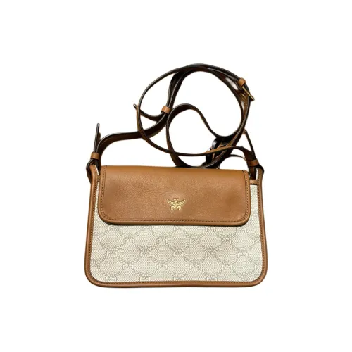 MCM Himmel Полиуретан Плечевая Сумка Маленькая Женская Умбра