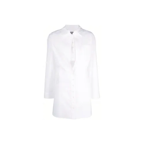 Jacquemus Длинное платье с длинными рукавами женское белое