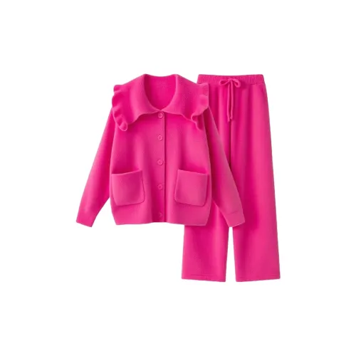 MIIOW Pink Red Women's Pajama Sets