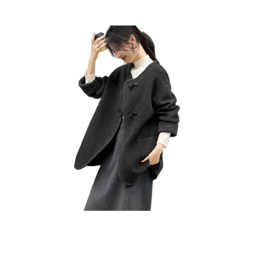 XWI Серый Саржа Женское Пальто