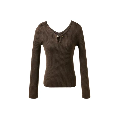 3COLOUR Фундуковый Коричневый Женский Трикотаж