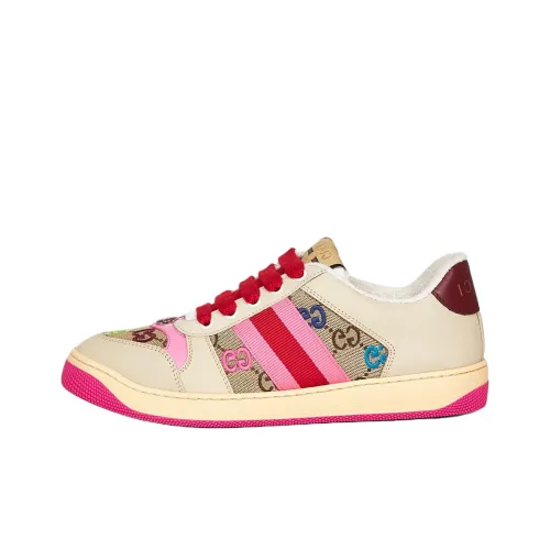 GUCCI Screener GG Low Топ Скейтборд Кроссовки Женские Розовые