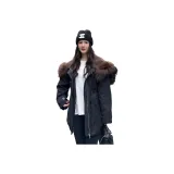 Черный хлопковый пуховик