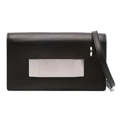 RICK OWENS совместный бренд RO Телячья кожа Сумка через плечо Сумка на плечо Женская Черная