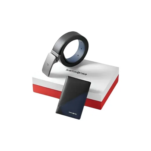 SAMSONITE Коровья кожа Ремень Картхолдер Combo Set Мужской Черный Синий