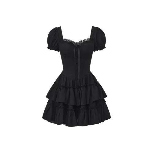 CHIWAWAMEME Короткий рукав с вставками короткая юбка женские слип-платья