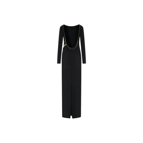 TOM FORD Черные Женские Длинные Платья с Длинными Рукавами