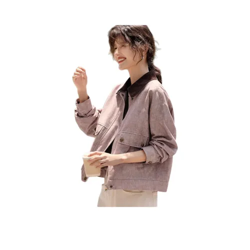 XWI Серый Розовый Кофейный Женские Короткие Пальто