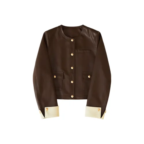 TOUCH Коричневый Женские Кожаные куртки