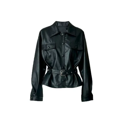ONE PASS STUDIO Кожа Куртка Женская
