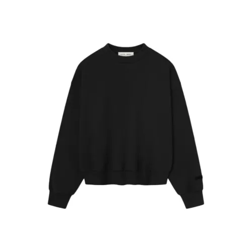 Fear Of God Essentials SS25 Классический Cut Fleece Crewneck Deep Black Sweatshirt Men's