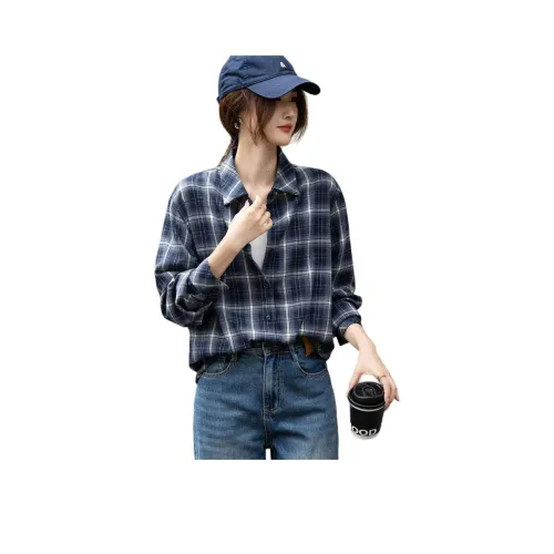 Dme Серый Синий Женская Рубашка