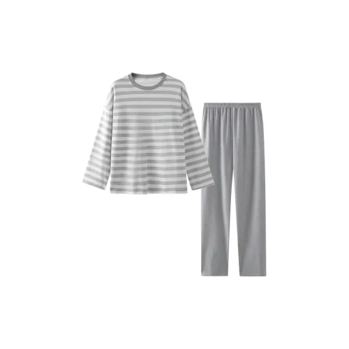 Pretty lady Серо-белый с полосами Женские Пижамные комплекты