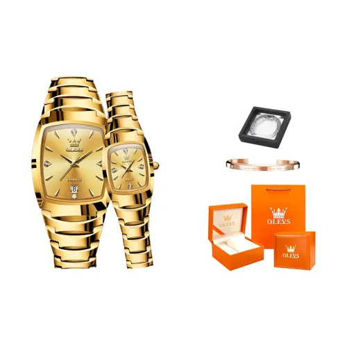 OLEVS Кварцевый механизм стальной ремешок из вольфрамовой стали унисекс черный циферблат