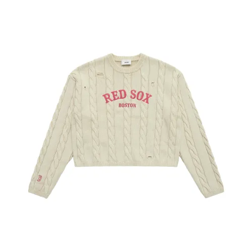 MLB Preppy Style Collection Boston Red Sox 25FW Свитер Женский Светлый Песочный