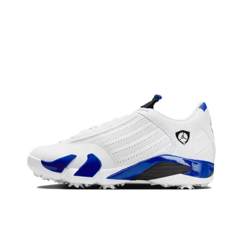 Jordan Air Jordan 14 Устойчивая к истиранию Низкая Обувь для гольфа Мужская Синяя Белая