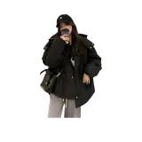 Черный хлопковый пуховик