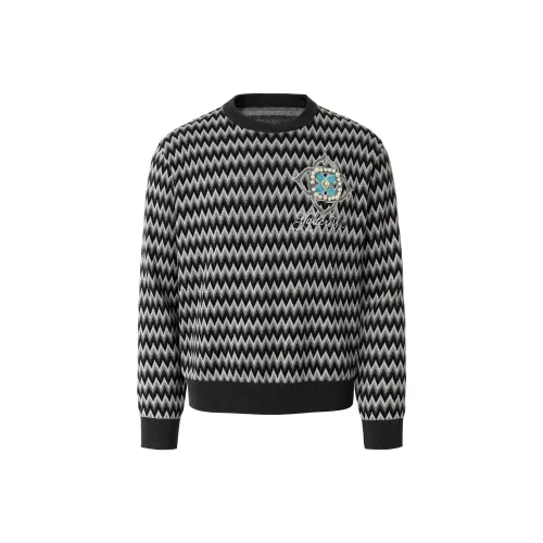 YADcrew Черный Белый Полосы Унисекс Трикотаж