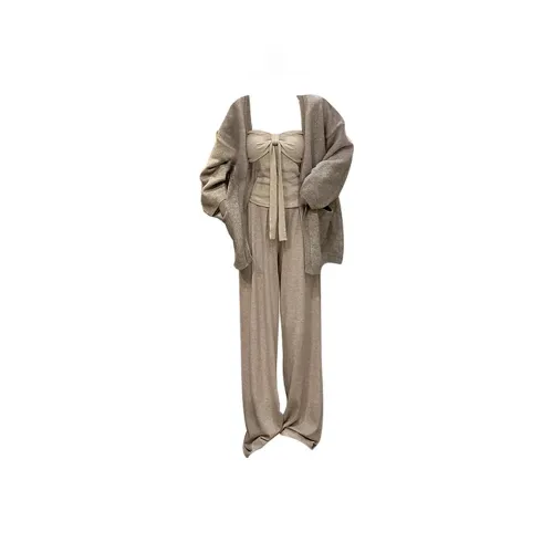 MARIE·COCO Кардиган + Майка + Штаны Женские Повседневные Костюмы