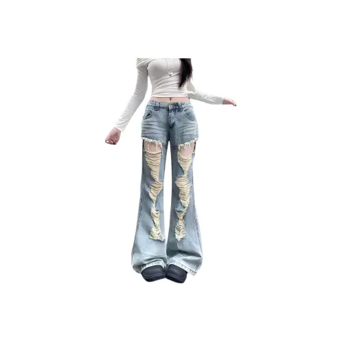 OMOIDAS Светло-синие женские джинсы