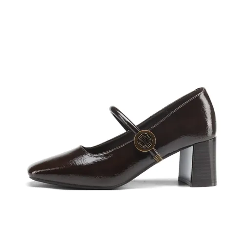 FIVE PLUS Туфли Мэри Джейн с грубым каблуком 6 см женские