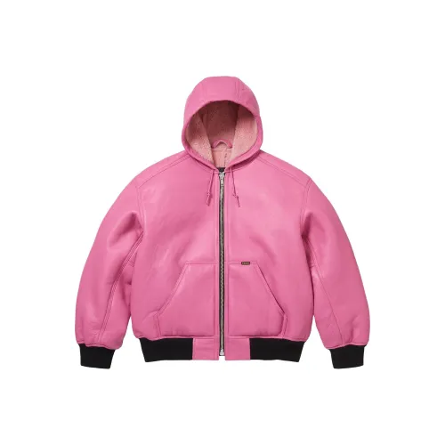 Supreme Schott Collaboration FW25 Shearling Hooded Work Jacket Куртки Пальто Unisex
