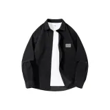 [Вельветовая рубашка] Черный (Логотип на груди с четырьмя полосами)