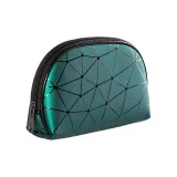Ромб Узор ПУ (полиуретан) Косметичка Полукруглая Зеленая 1 Размер