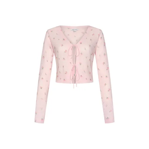 URBAN REVIVO Пастельно-розовый с принтом женский трикотаж