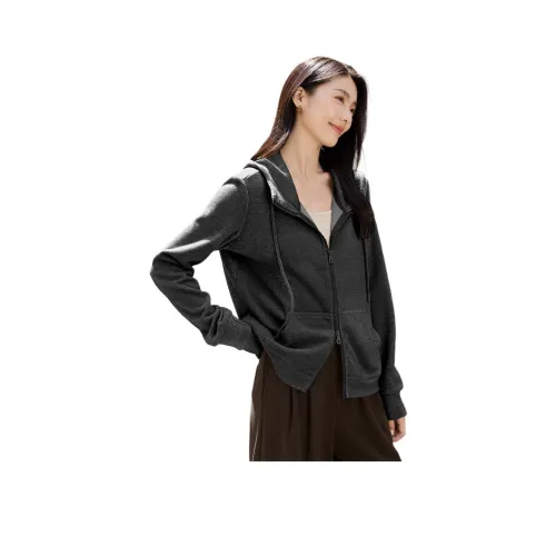 IHIMI Темно-серый Женский Короткий Пальто