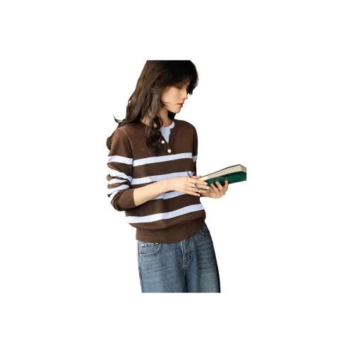 XWI Коричневый и Синий Женский Трикотаж