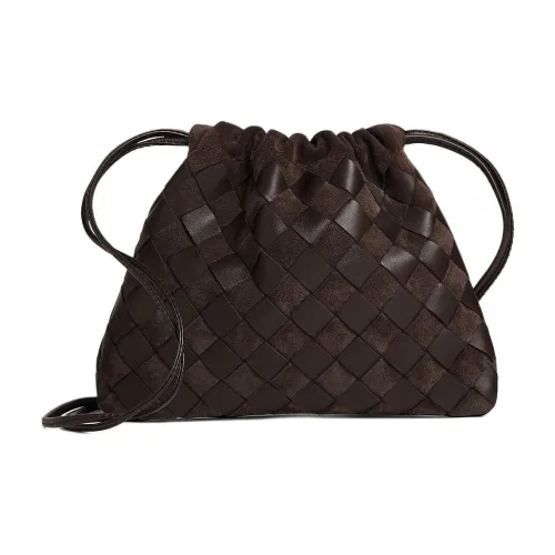 Bottega Veneta Dustbag Кожа Клатч Маленький Женский Шоколадный Коричневый