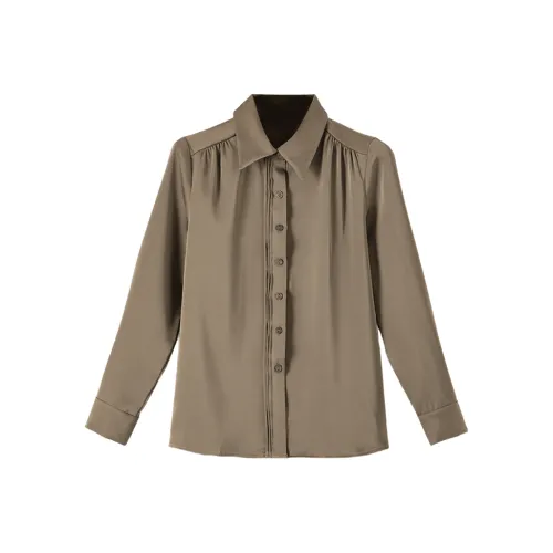 WANBAI Темно-коричневые женские рубашки