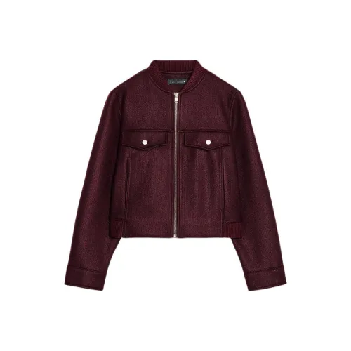 ZARA Бордовый Красный Женский Куртки