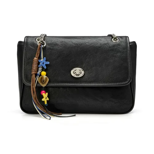 JOSINY Сумка через плечо из синтетической кожи стандартная женская черная темно-коричневая