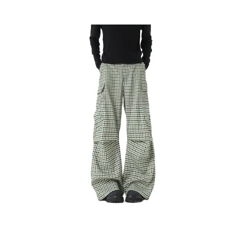 UNDERTIDES Зеленые клетчатые унисекс карго-брюки