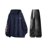 Комплект одежды (Темно-синий топ + черные штаны)