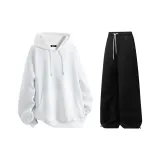 Комплект (Белый топ + Черные штаны)