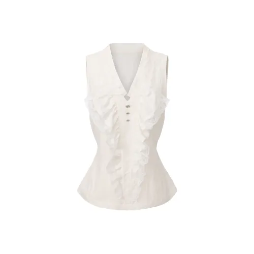 CHIWAWAMEME Экрю Женские Рубашки