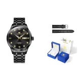 Стальной браслет, полностью черный [синяя коробка + ремень]