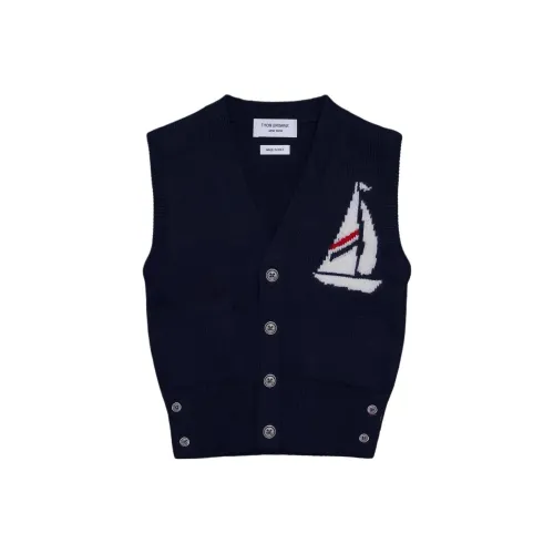 THOM BROWNE· THOM BROWNE FW23 Early Autumn Collection Детский жилет морского синего цвета