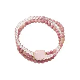 Розовый кварц Китайское благоприятное животное · Академический успех Древесное зерно Камень Браслет с бусинами