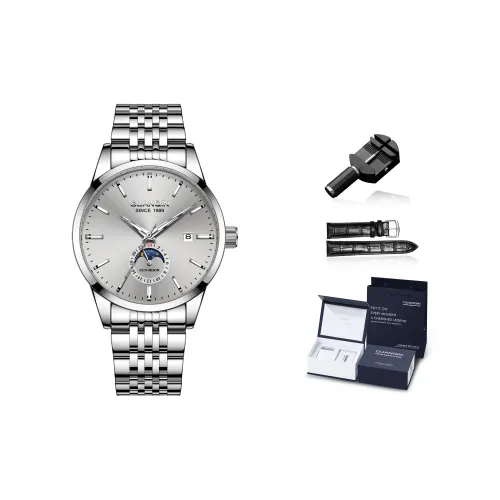 GUANQIN Master Collection Автоматический Механический Механизм Часы Мужские Белый Циферблат