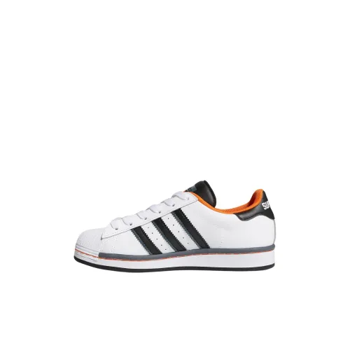 Adidas Originals Superstar J Low Топ Детский Скейтбординг Белый Черный Оранжевый