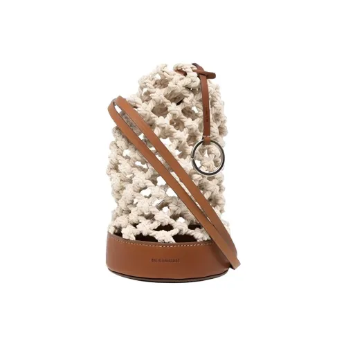 JIL SANDER Хлопок с кожаной вставкой сумка через плечо стандартная женская коричневый