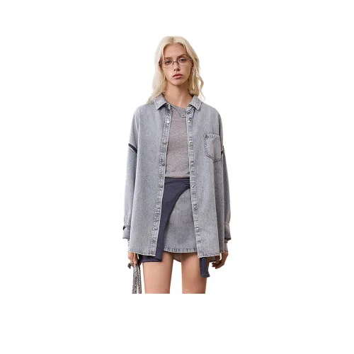 JORYAweekend Серый Синий Женская Рубашка