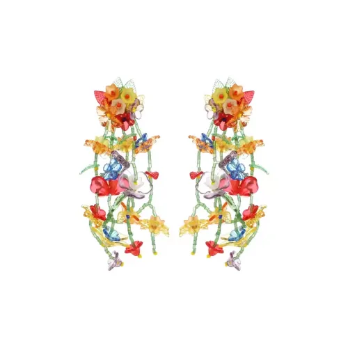 YOUWEI Смола Seaside Перегибанный Многоцветный Вирусный Instagram Бусины Серьги-кольца Женские