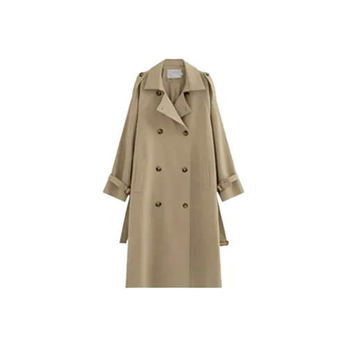 OYANXI Хаки Женское Пальто